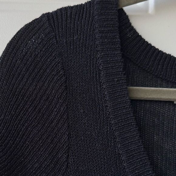 Free People Beach One Love Sweater Midi Cover-Up Dress Sz XS Black Linen Blend - Picture 3 of 7